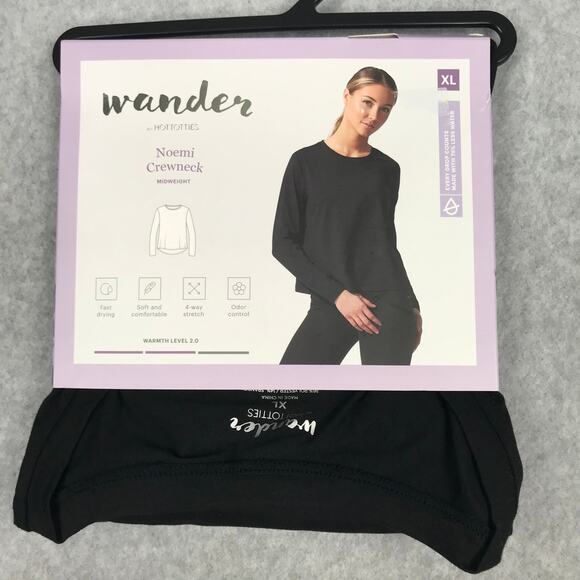Wander by HotTotties Top Womens XL Black Midweight Thermal Base Layers Noemi - Picture 1 of 6